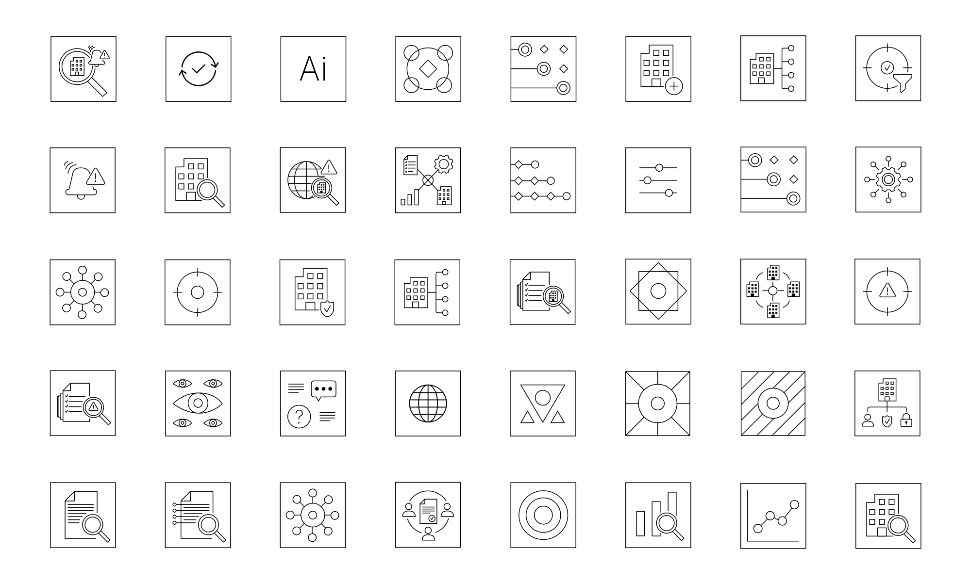 Custom iconen set die de huisstijl verbreedt Business Radar 2
