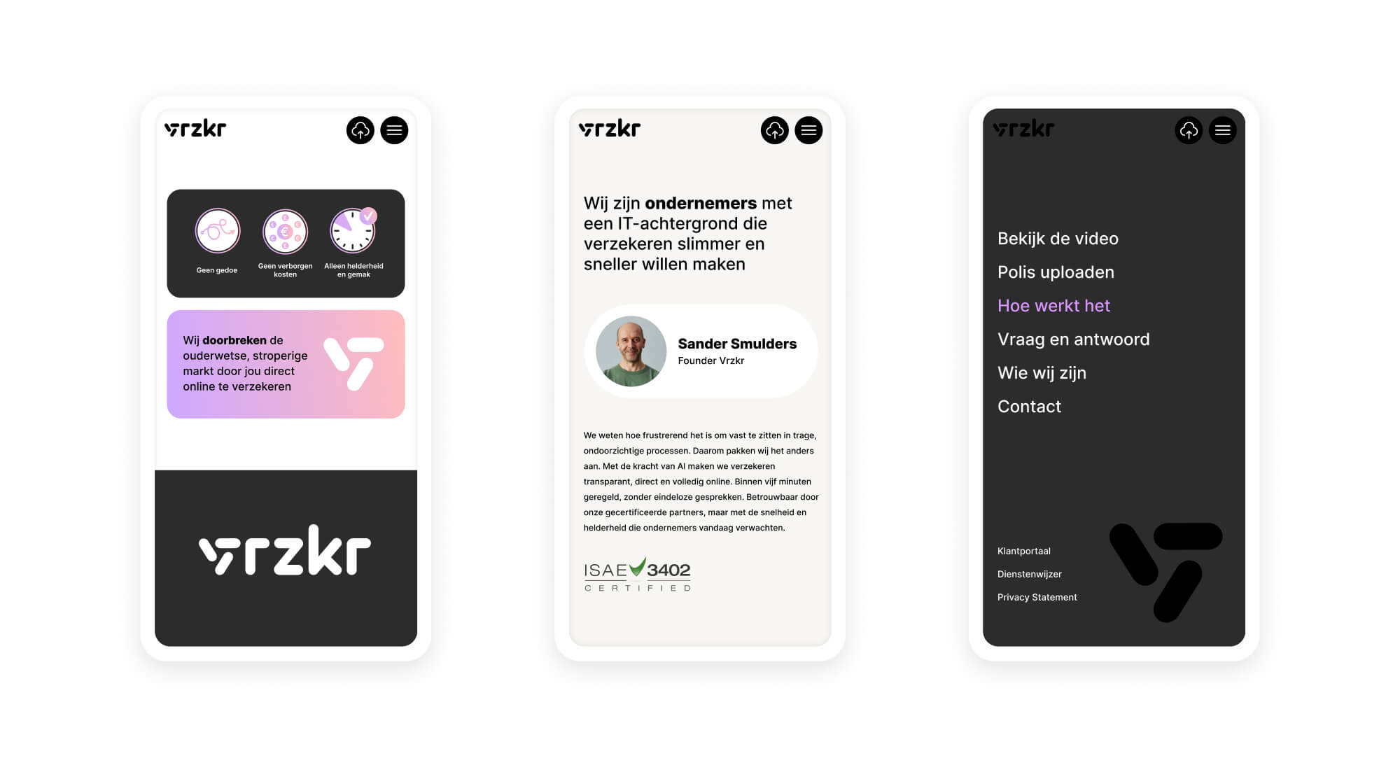 Webdesign gemaakt voor Vrzkr door clic 2