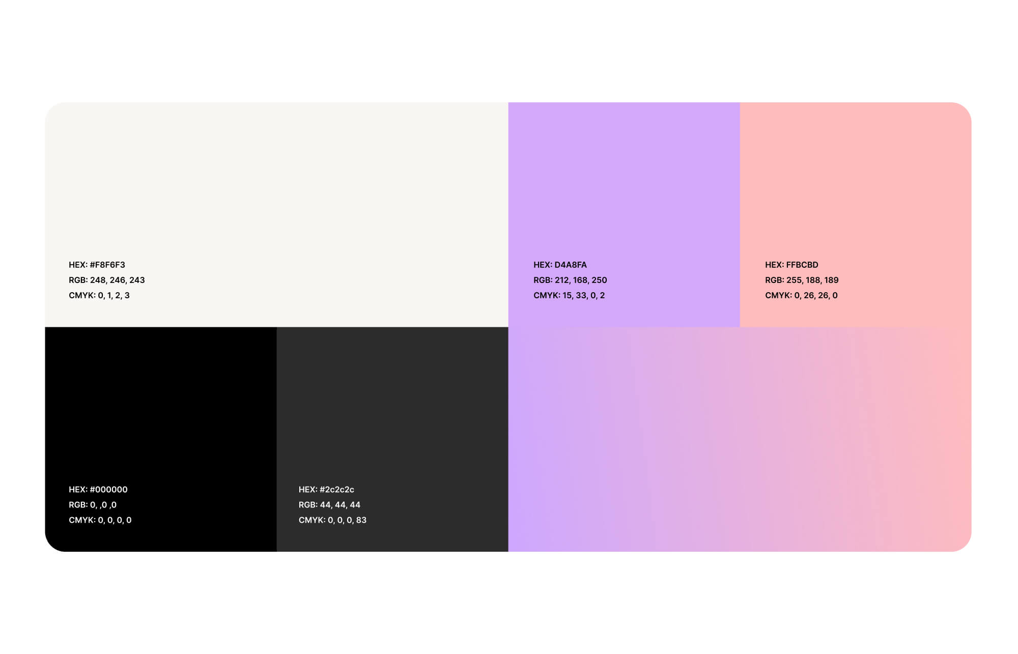 Kleuren spectrum huisstijl Vrzkr gemaakt door jorick van der Smaal